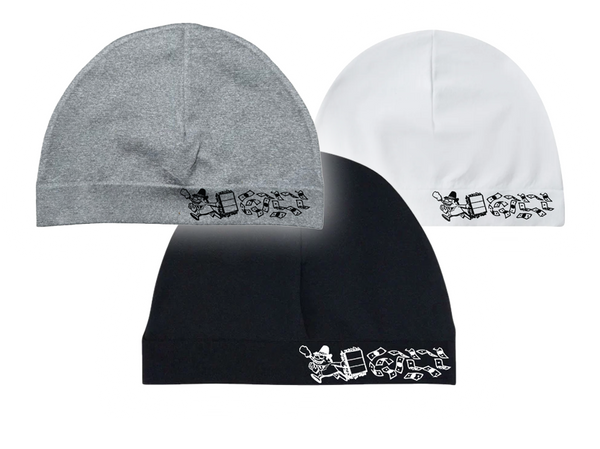 SKULLY CAP [WHITE/BLACK/GREY]